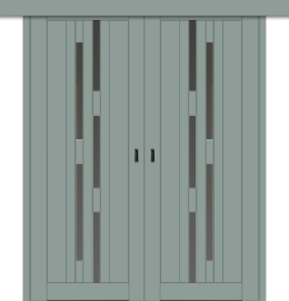 Межкомнатная двойная дверь-купе ДП DIM I-4дк. Gloomy sky Matt / Сатинато Графит