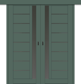 Межкомнатная двойная дверь-купе ДП DIM I-2дк. Seagrass Matt / Сатинато Графит