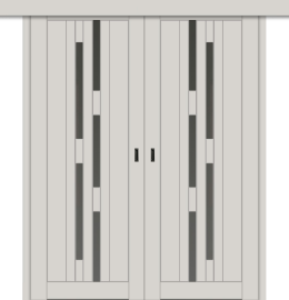 Межкомнатная двойная дверь-купе ДП DIM I-4дк. Silk Matt / Сатинато Графит