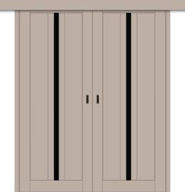 Межкомнатная двойная дверь-купе ДП DIM I-9дк. Dune Matt / Lacobel Black