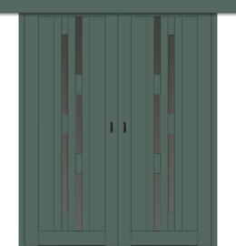 Межкомнатная двойная дверь-купе ДП DIM I-4дк. Seagrass Matt / Сатинато Графит