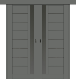 Межкомнатная двойная дверь-купе ДП DIM I-2дк. Graphite Matt / Сатинато Графит