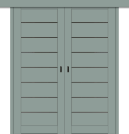 Межкомнатная двойная дверь-купе ДП DIM I-3дк. Gloomy sky Matt / Сатинато Графит