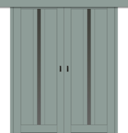 Межкомнатная двойная дверь-купе ДП DIM I-9дк. Gloomy sky Matt / Сатинато Графит