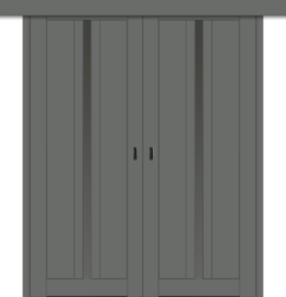 Межкомнатная двойная дверь-купе ДП DIM I-9дк. Graphite Matt / Сатинато Графит