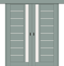 Межкомнатная двойная дверь-купе ДП DIM I-2дк. Gloomy sky Matt / Сатинато Белый