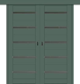 Межкомнатная двойная дверь-купе ДП DIM I-1дк. Seagrass Matt / Сатинато Графит