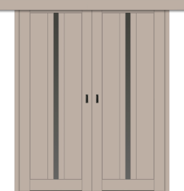 Межкомнатная двойная дверь-купе ДП DIM I-9дк. Dune Matt / Сатинато Графит