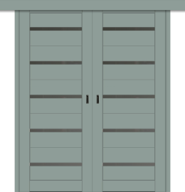 Межкомнатная двойная дверь-купе ДП DIM I-1дк. Gloomy sky Matt / Сатинато Графит