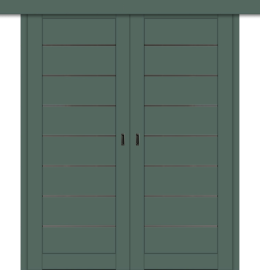 Межкомнатная двойная дверь-купе ДП DIM I-3дк. Seagrass Matt / Сатинато Графит