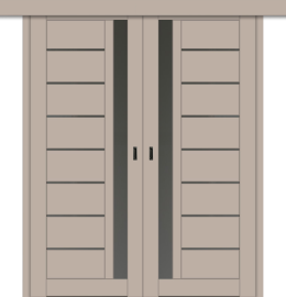 Межкомнатная двойная дверь-купе ДП DIM I-2дк. Dune Matt / Сатинато Графит