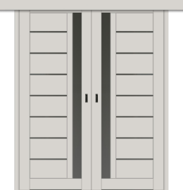 Межкомнатная двойная дверь-купе ДП DIM I-2дк. Silk Matt / Сатинато Графит