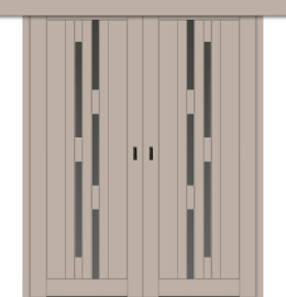 Межкомнатная двойная дверь-купе ДП DIM I-4дк. Dune Matt / Сатинато Графит