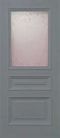 Межкомнатная дверь ДП DIM Enamel B-3.1 Серый акрил Сатинато белое прозрачное