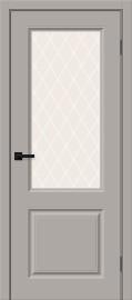 Межкомнатная дверь с ПВХ-пленкой Скинни-13 Grey Pro / White Crystal