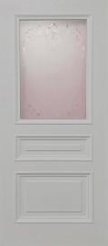 Межкомнатная дверь ДП DIM Enamel B-3.1 Светло-серый Сатинато белое прозрачное