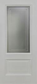 Межкомнатная дверь ДП DIM Enamel B-2.1 Светло-серый Фотопечать Белое