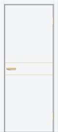 Межкомнатная дверь ПЭТ Браво-0.24.П (SG:P3) White Silk / Sgold