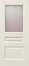 Межкомнатная дверь ДП DIM Enamel B-3.1 Тёплый Белый Сатинато белое прозрачное
