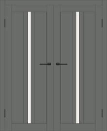 Двойная межкомнатная дверь с экошпоном ДП DIM I-9 Graphite Matt Сатинато Белый