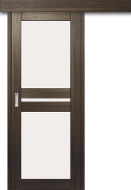 Межкомнатная дверь-купе ДП DIM I-7к Choco Wood / Сатинато Белый