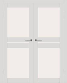 Двойная межкомнатная дверь с экошпоном ДП DIM I-7 Smoky Matt Сатинато Белый