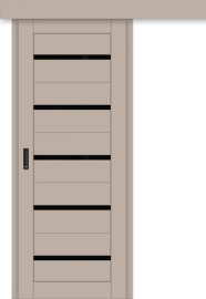 Межкомнатная дверь-купе ДП DIM I-1к Dune Matt / Lacobel Black