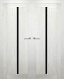 Двойная межкомнатная дверь с экошпоном ДП DIM I-9 Blond Wood Lacobel Black