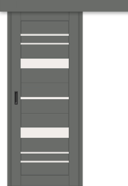 Межкомнатная дверь-купе ДП DIM I-16к Graphite Matt / Сатинато Белый