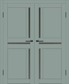 Двойная межкомнатная дверь с экошпоном ДП DIM I-5.1 Gloomy sky Matt Сатинато Графит