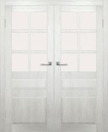 Двойная межкомнатная дверь с экошпоном ДП DIM I-12 Blond Wood Сатинато Белый