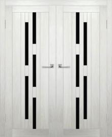 Двойная межкомнатная дверь с экошпоном ДП DIM I-4 Blond Wood Lacobel Black