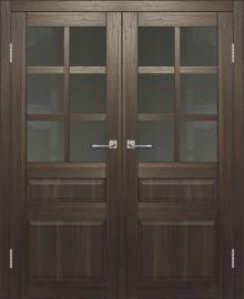 Двойная межкомнатная дверь с экошпоном ДП DIM I-12 Choco Wood Сатинато Графит