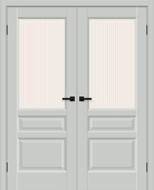 Двойная межкомнатная дверь ПЭТ Неоклассик-35 Grey Silk / Magic Moru