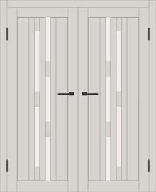 Двойная межкомнатная дверь с экошпоном ДП DIM I-4 Silk Matt Сатинато Белый