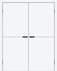 Двойная межкомнатная дверь ПЭТ Браво-0.21.П White Silk / Black Silk