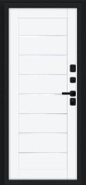 Металлическая дверь с терморазрывом Техно Д2/SBlack Букле чёрное/White Silk