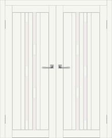 Двойная межкомнатная дверь с экошпоном ДП DIM I-4 Crystal Matt Сатинато Белый