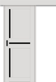 Межкомнатная дверь-купе ДП DIM I-5.1к Smoky Matt / Lacobel Black