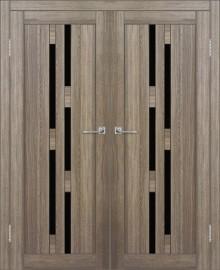 Двойная межкомнатная дверь с экошпоном ДП DIM I-4 Taupe Wood Lacobel Black