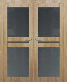 Двойная межкомнатная дверь с экошпоном ДП DIM I-7 Sandy Wood Сатинато Графит