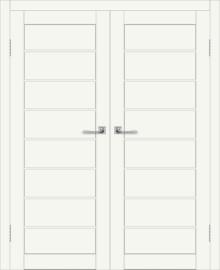 Двойная межкомнатная дверь с экошпоном ДП DIM I-3 Crystal Matt Сатинато Белый