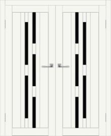 Двойная межкомнатная дверь с экошпоном ДП DIM I-4 Crystal Matt Lacobel Black