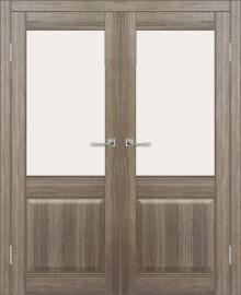 Двойная межкомнатная дверь с экошпоном ДП DIM I-11 Taupe Wood Сатинато Белый