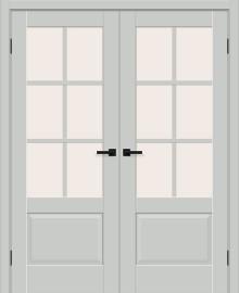 Двойная межкомнатная дверь ПЭТ Прима-13.0.1 Grey Silk/Magic Fog