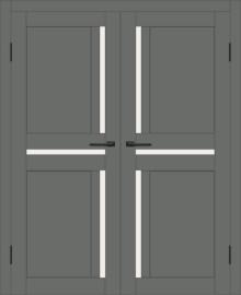 Двойная межкомнатная дверь с экошпоном ДП DIM I-5.1 Graphite Matt Сатинато Белый