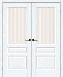 Двойная межкомнатная дверь ПЭТ Неоклассик-35 White Silkwood / Magic Moru