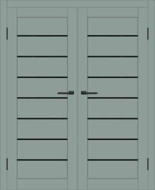 Двойная межкомнатная дверь с экошпоном ДП DIM I-3 Gloomy sky Matt Lacobel Black