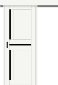 Межкомнатная дверь-купе ДП DIM I-5.1к Crystal Matt / Lacobel Black