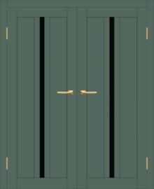 Двойная межкомнатная дверь с экошпоном ДП DIM I-9 Seagrass Matt Lacobel Black